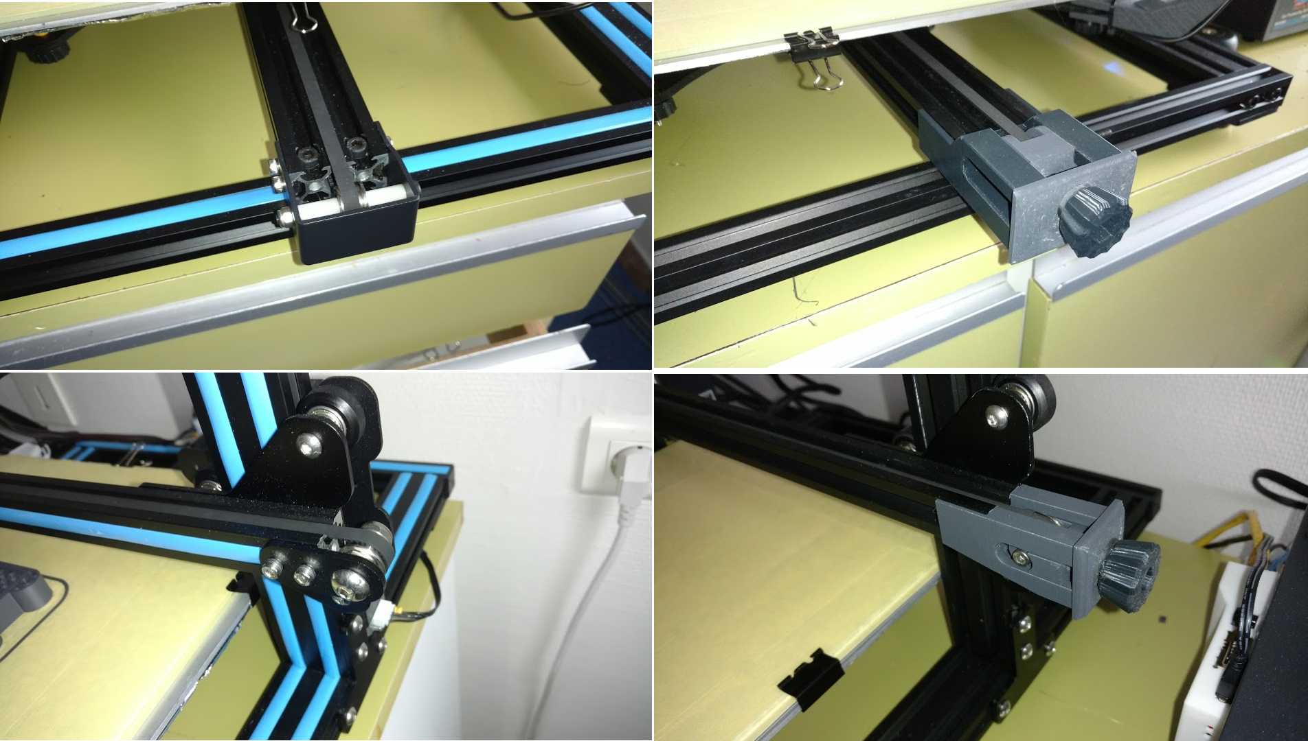 before/after upgrade of the belt tensioning system