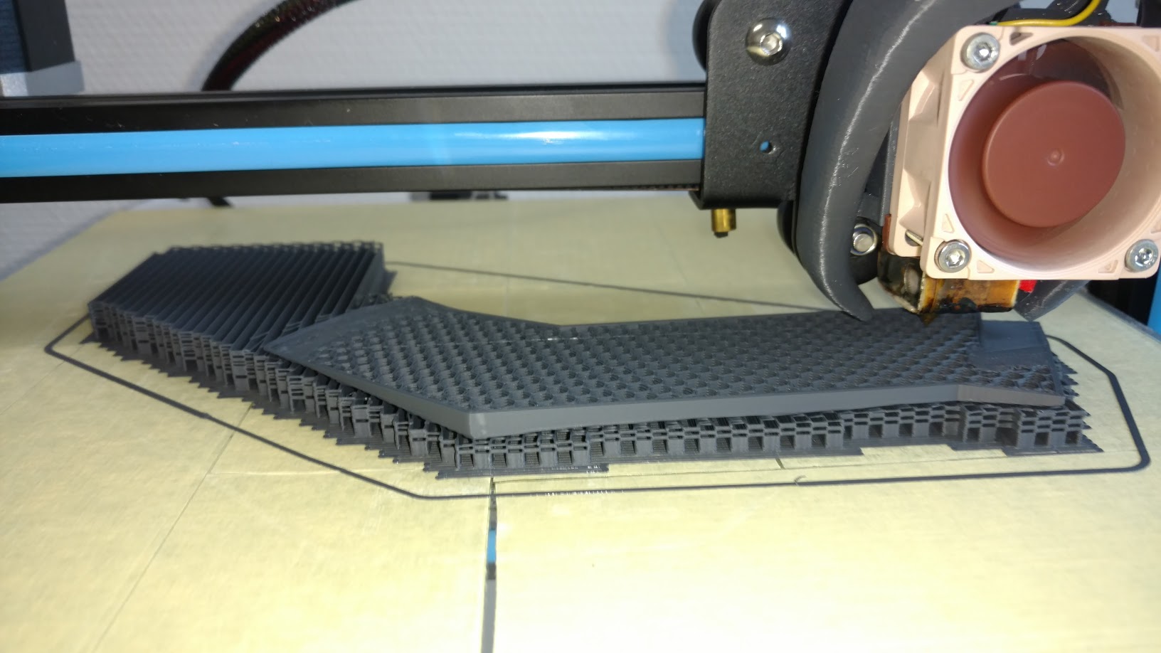 One of the mounting arm during print